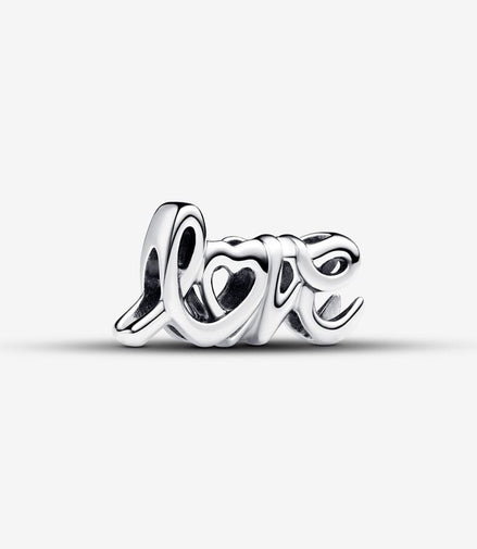 Pandora Moments Silver Handwritten "Love" Charm