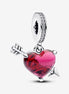 Pandora Moments Red Heart And Arrow Murano Glass Dangle Charm