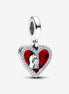 Pandora Moments Red Heart And Keyhole Double Dangle Charm
