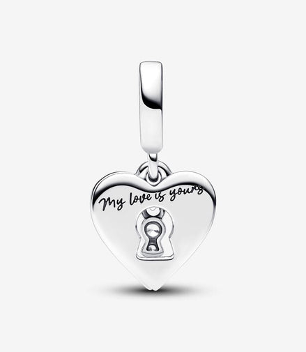 Pandora Moments Red Heart And Keyhole Double Dangle Charm