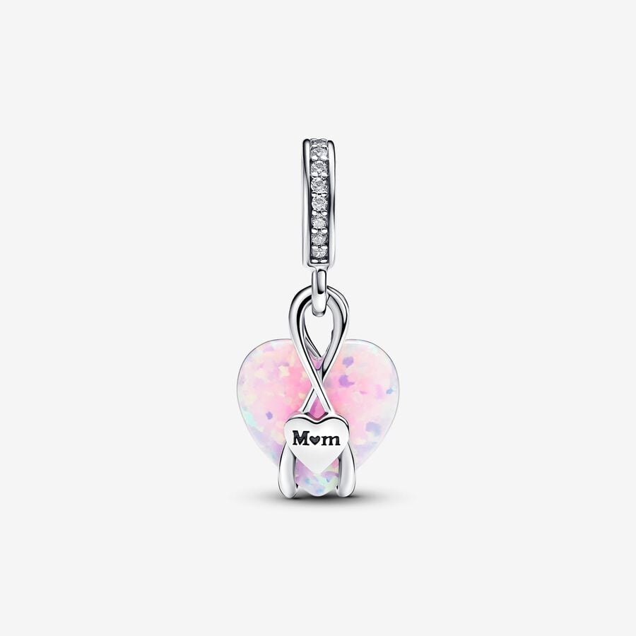 Pandora Moments Mom Opalescent Heart Dangle Charm