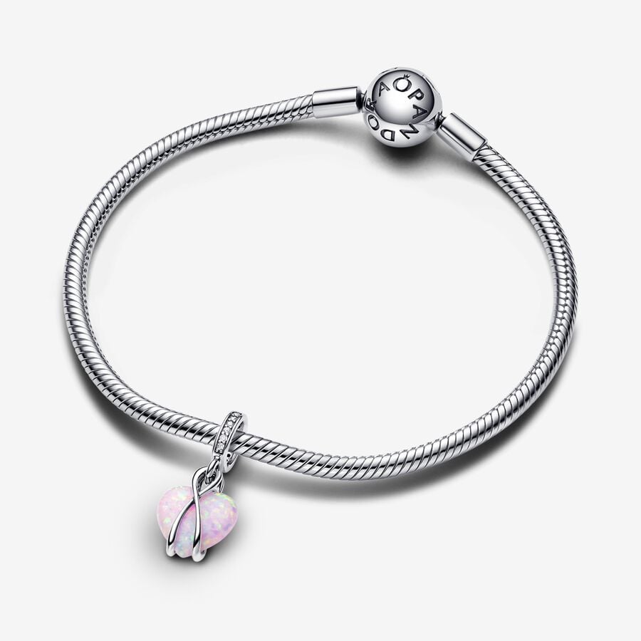 Pandora Moments Mom Opalescent Heart Dangle Charm