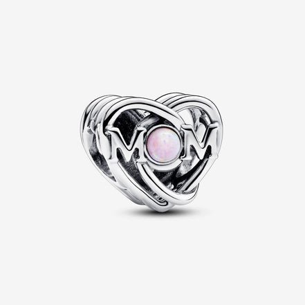 Pandora Moments Openwork "Mom Always Knows Best"  & Heart Charm