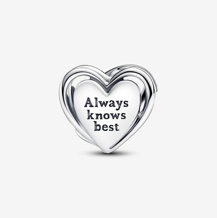 Pandora Moments Openwork "Mom Always Knows Best"  And Heart Charm