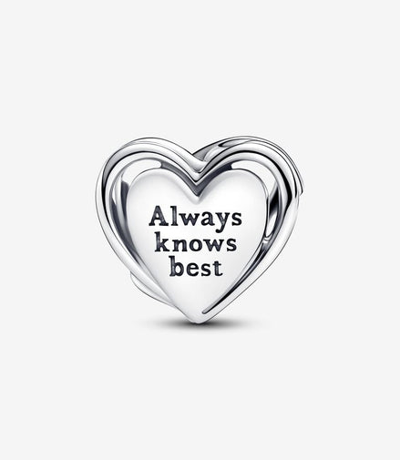 Pandora Moments Openwork "Mom Always Knows Best"  And Heart Charm