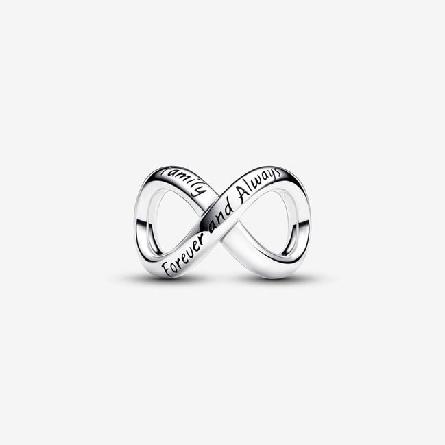 Pandora Moments Silver "Family Forever & Always" Infinity Charm