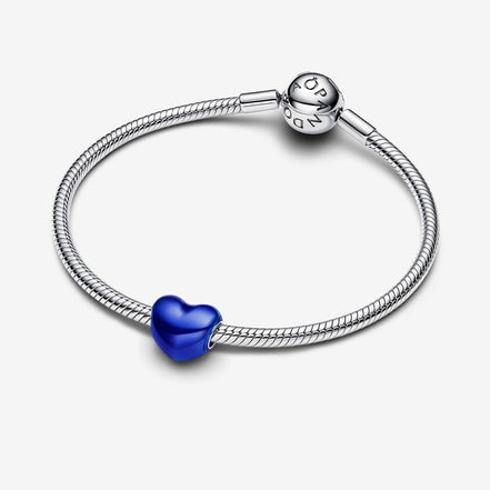 Pandora Moments Metallic Blue Heart Charm