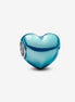 Pandora Moments Metallic Sky Blue Heart Charm