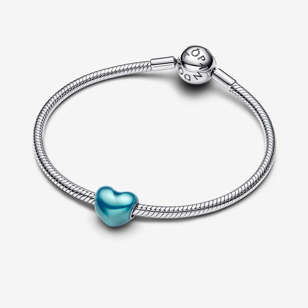 Pandora Moments Metallic Sky Blue Heart Charm