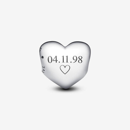 Pandora Moments Silver Be Love Engravable Medium Sized Heart Charm
