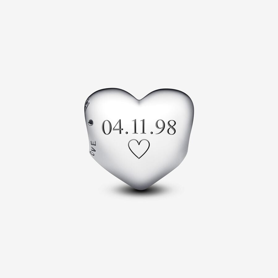 Pandora Moments Silver Be Love Engravable Medium Sized Heart Charm
