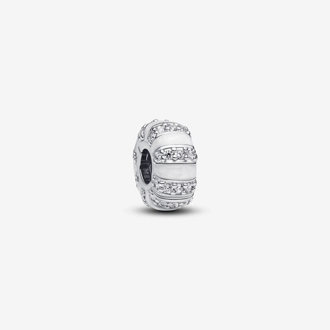 Pandora Moments Silver Stones And Enamel Clip Charm