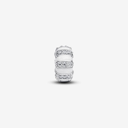 Pandora Moments Silver Stones And Enamel Clip Charm