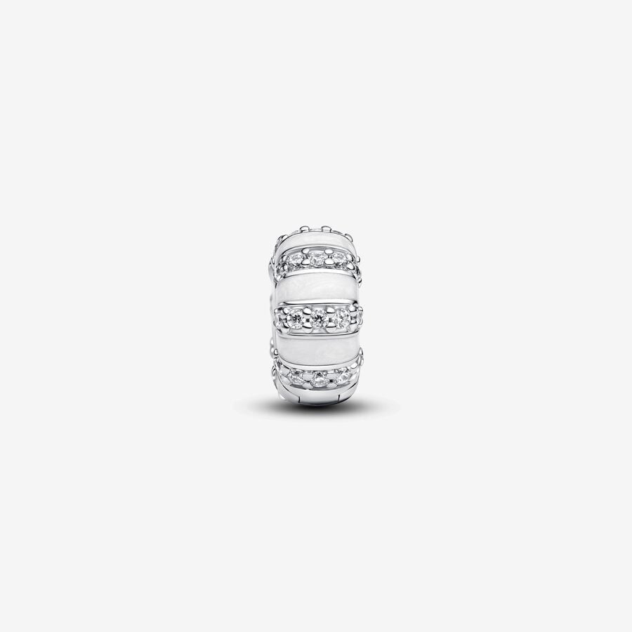 Pandora Moments Silver Stones And Enamel Clip Charm