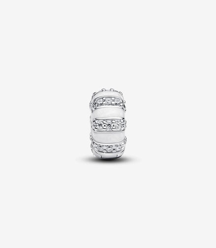 Pandora Moments Silver Stones And Enamel Clip Charm