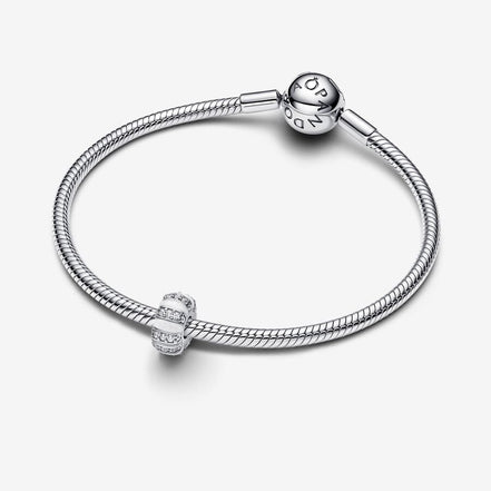 Pandora Moments Silver Stones And Enamel Clip Charm