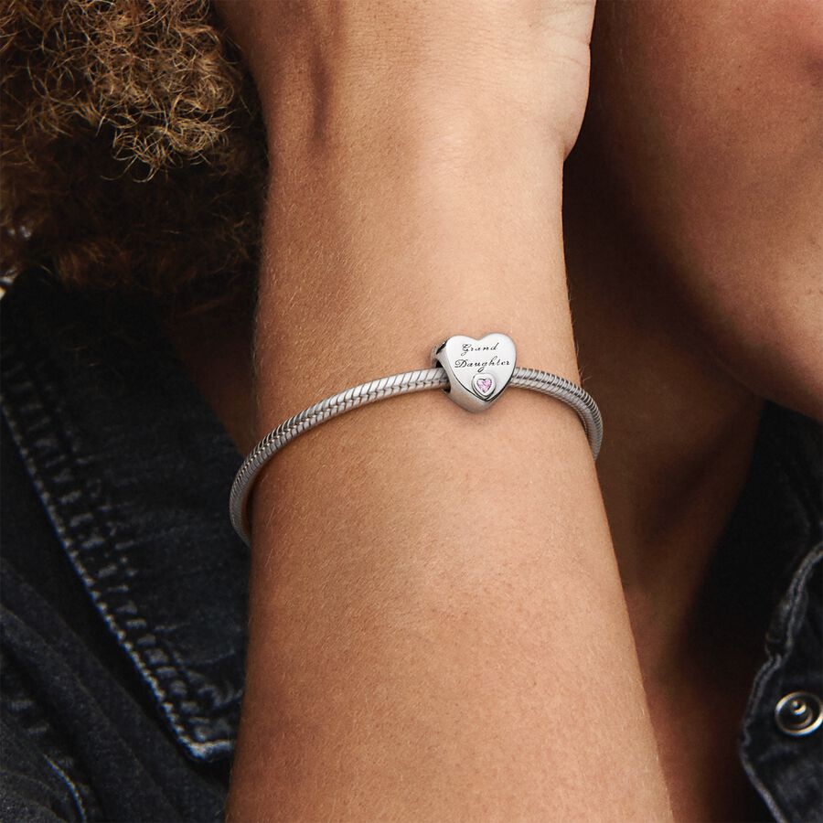 Pandora Moments Silver Granddaughter Heart Charm