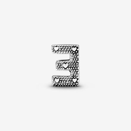Pandora Moments Silver Letter E Alphabet Charm
