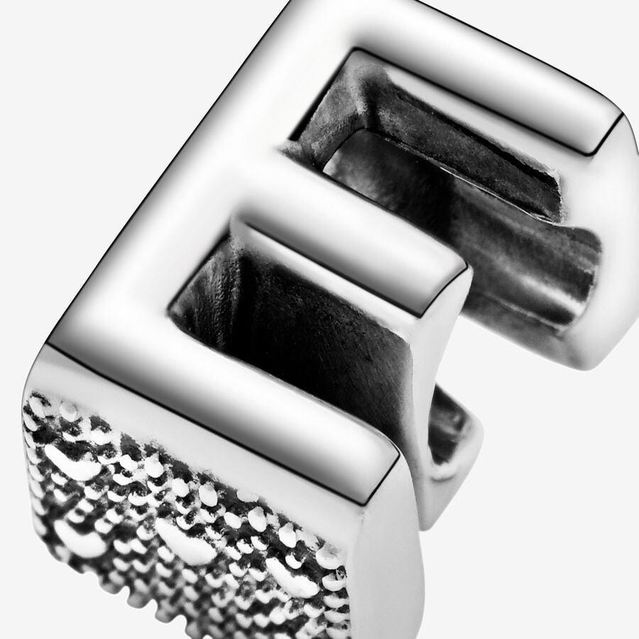 Pandora Moments Silver Letter E Alphabet Charm