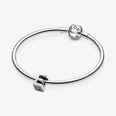 Pandora Moments Silver Letter E Alphabet Charm