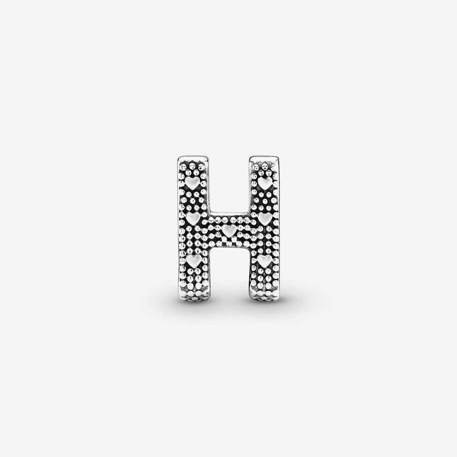 Pandora Moments Silver Letter H Alphabet Charm