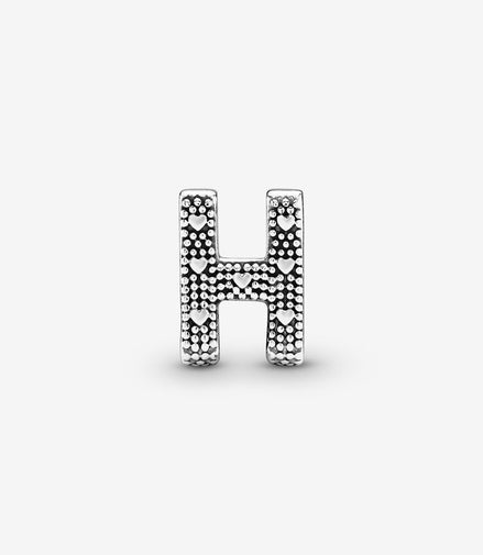 Pandora Moments Silver Letter H Alphabet Charm