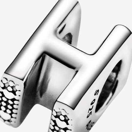Pandora Moments Silver Letter H Alphabet Charm