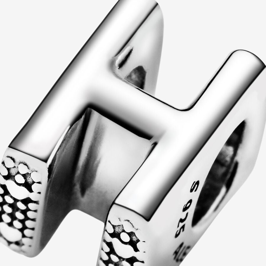 Pandora Moments Silver Letter H Alphabet Charm