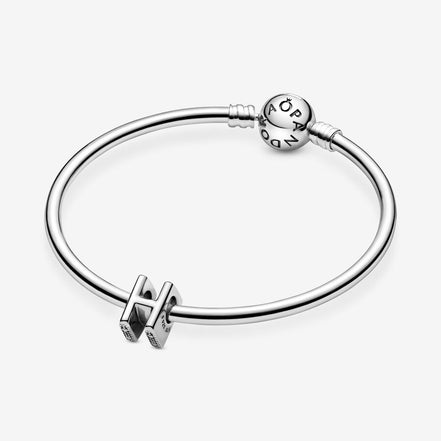 Pandora Moments Silver Letter H Alphabet Charm