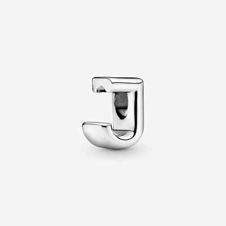 Pandora Moments Silver Letter J Alphabet Charm