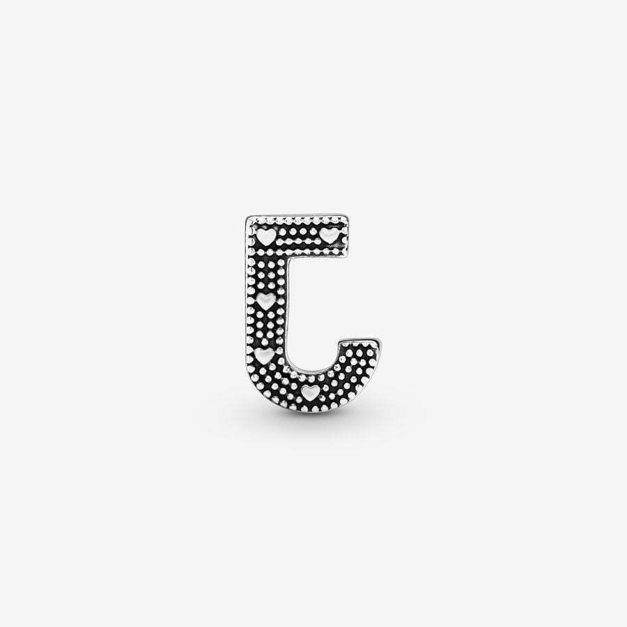Pandora Moments Silver Letter J Alphabet Charm