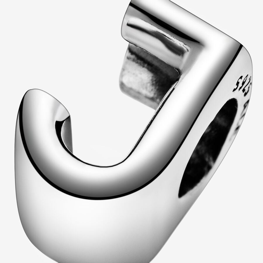 Pandora Moments Silver Letter J Alphabet Charm