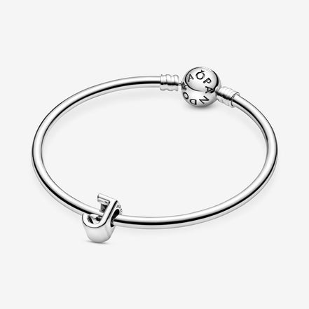 Pandora Moments Silver Letter J Alphabet Charm