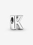 Pandora Moments Silver Letter K Alphabet Charm