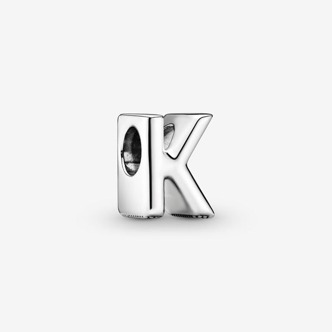 Pandora Moments Silver Letter K Alphabet Charm
