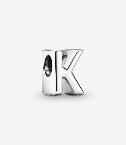 Pandora Moments Silver Letter K Alphabet Charm