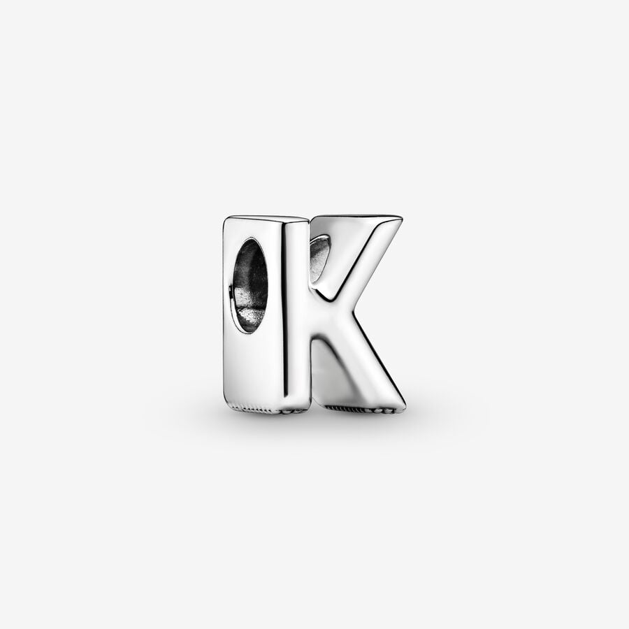 Pandora Moments Silver Letter K Alphabet Charm