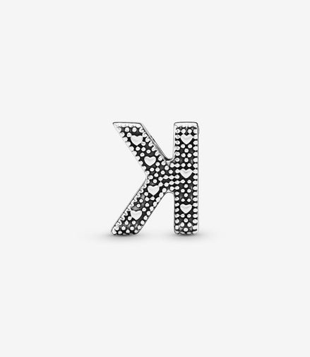 Pandora Moments Silver Letter K Alphabet Charm