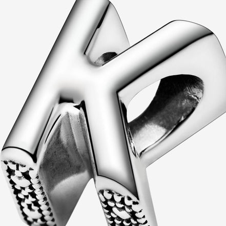 Pandora Moments Silver Letter K Alphabet Charm