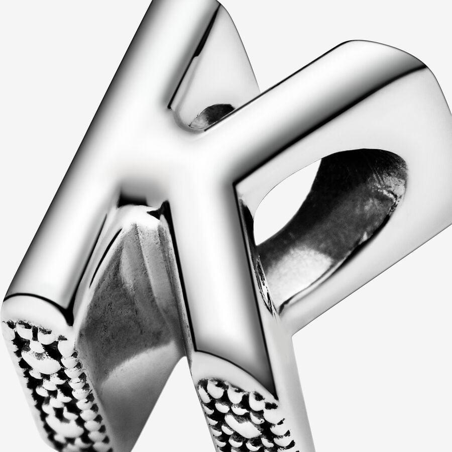 Pandora Moments Silver Letter K Alphabet Charm