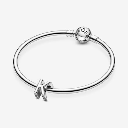 Pandora Moments Silver Letter K Alphabet Charm