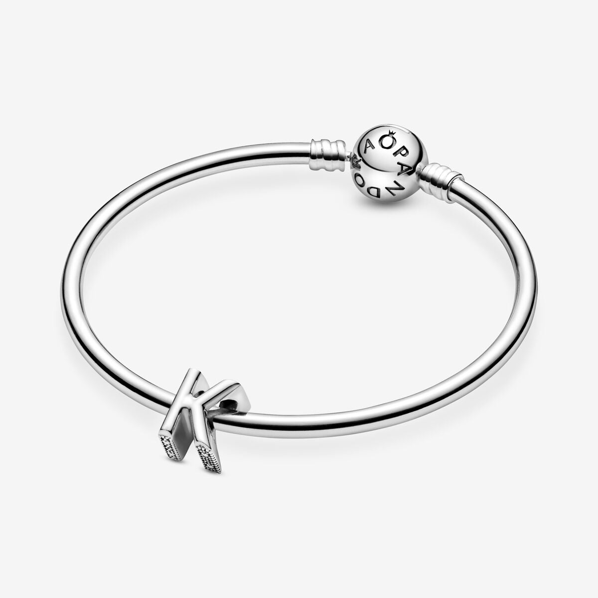 Pandora Moments Silver Letter K Alphabet Charm