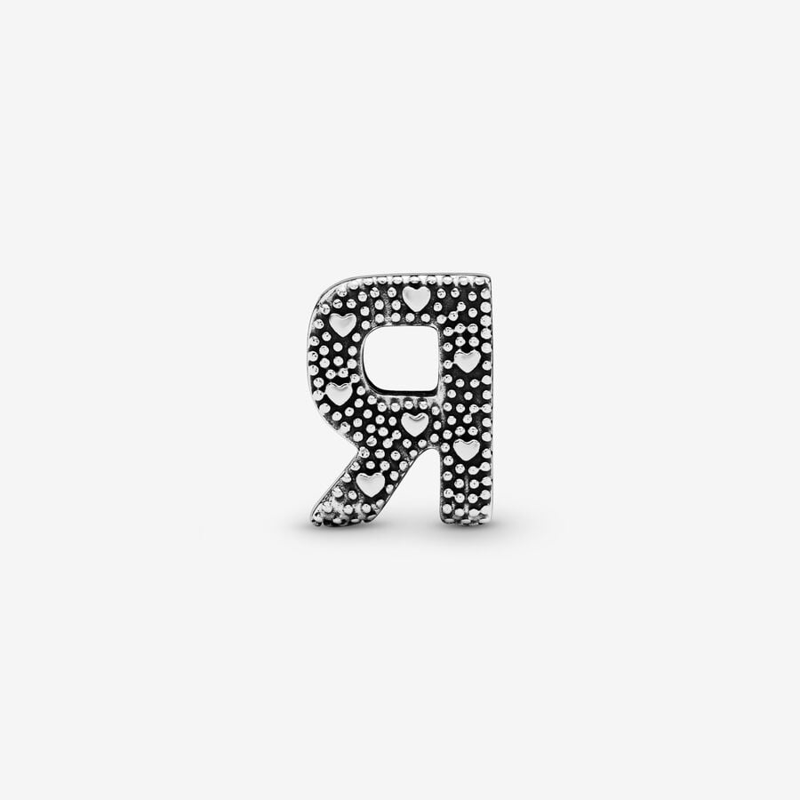Pandora Moments Silver Letter R Alphabet Charm
