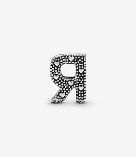 Pandora Moments Silver Letter R Alphabet Charm