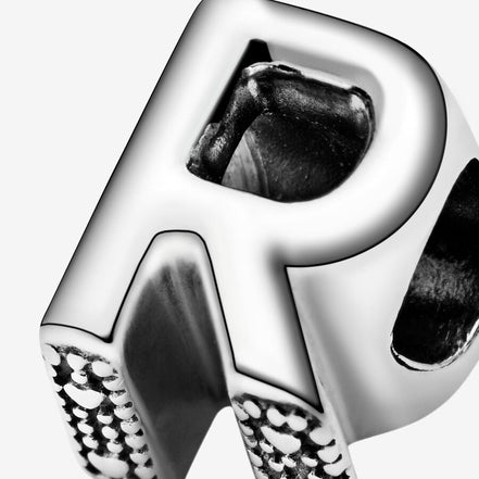 Pandora Moments Silver Letter R Alphabet Charm
