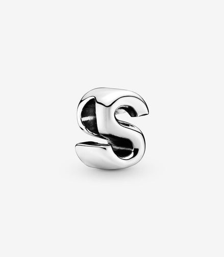 Pandora Moments Silver Letter S Alphabet Charm
