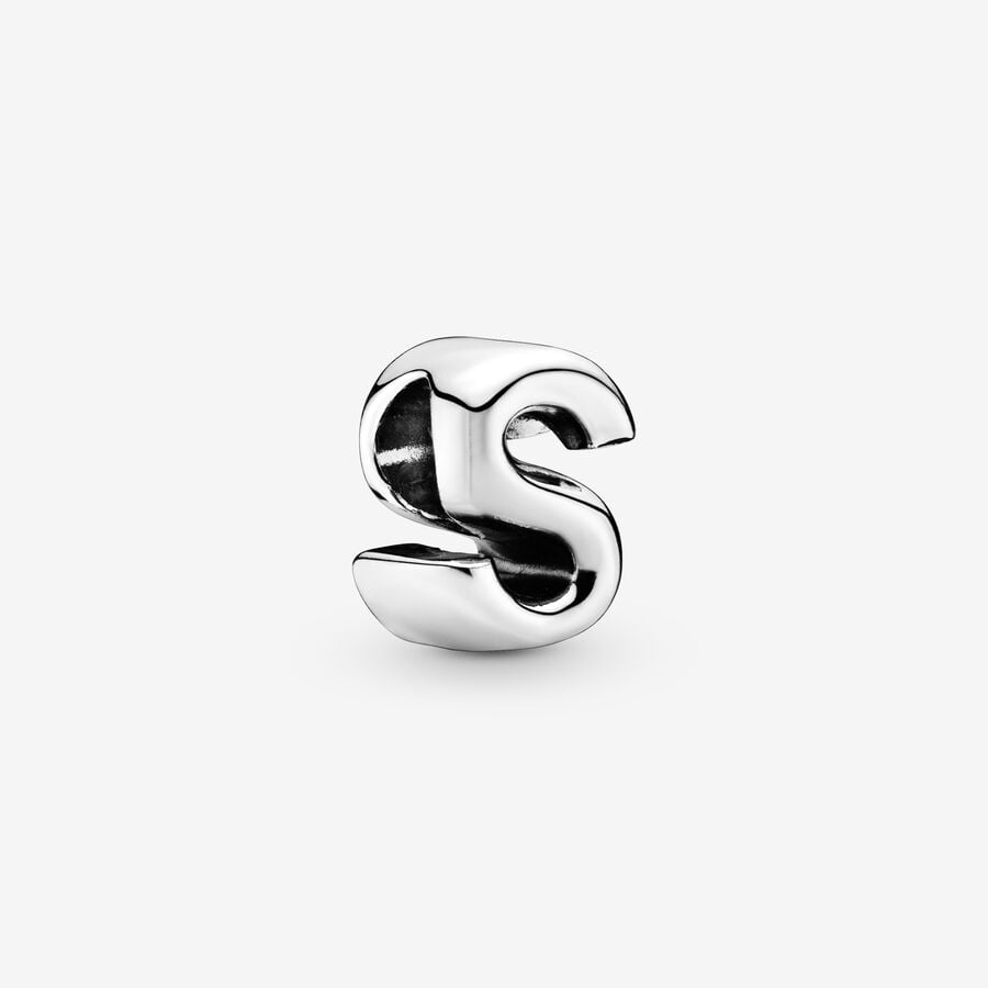 Pandora Moments Silver Letter S Alphabet Charm