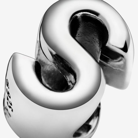 Pandora Moments Silver Letter S Alphabet Charm