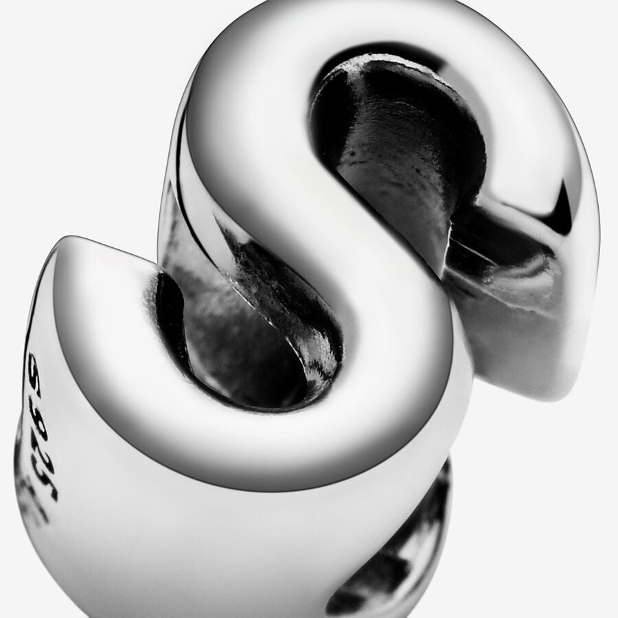 Pandora Moments Silver Letter S Alphabet Charm