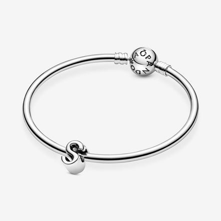 Pandora Moments Silver Letter S Alphabet Charm
